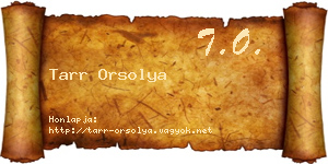 Tarr Orsolya névjegykártya