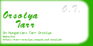 orsolya tarr business card
